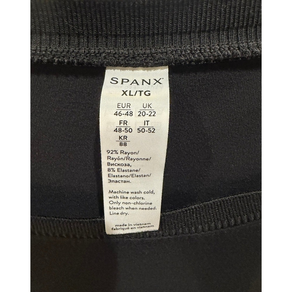 Spanx Black Short Sleeve Crew Neck T-Shirt‎ Womens XL Rayon Blend Basic Tee - Picture 2 of 4